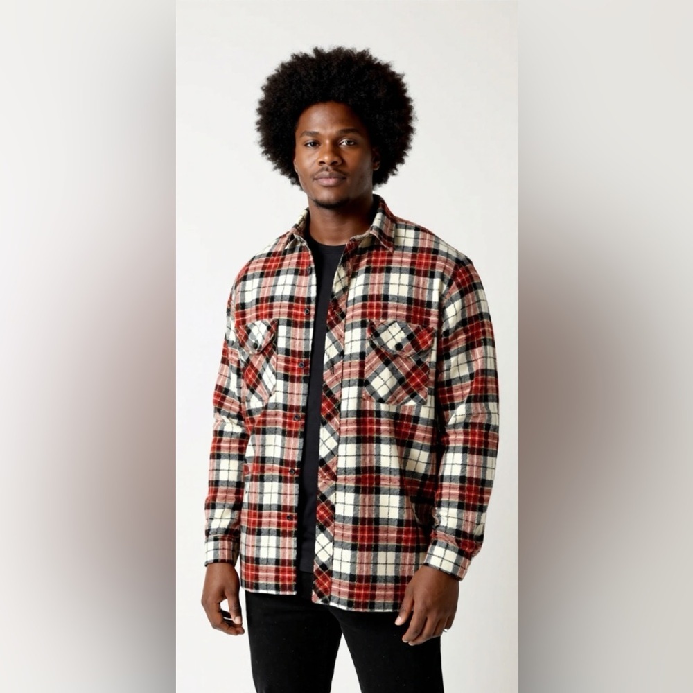 Vintage Dickies Red and Cream Plaid Jacket